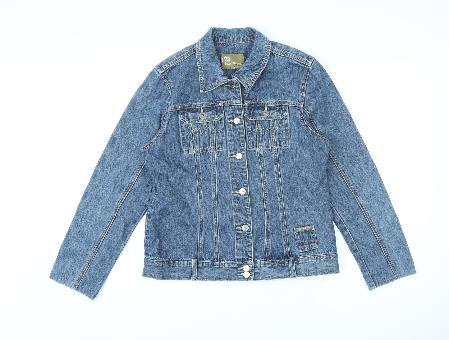 Billabong Womens Blue Jacket Size M Button