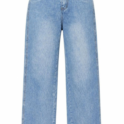 Shinne Womens Blue Cotton Straight Jeans Size M L28 in Regular Tie - Cut Out Detail by Pockets