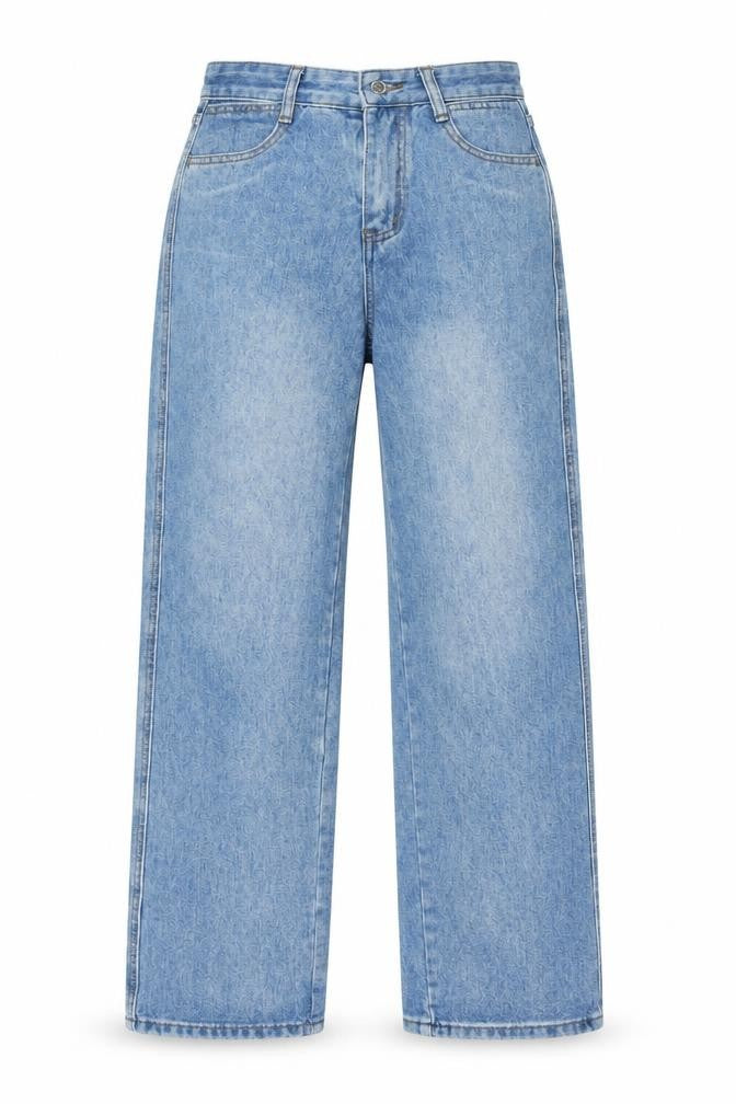 Shinne Womens Blue Cotton Straight Jeans Size M L28 in Regular Tie - Cut Out Detail by Pockets