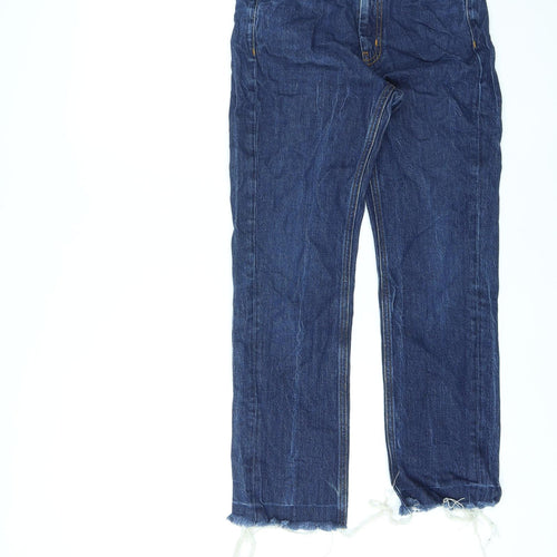 M.i.h Jeans Womens Blue Cotton Straight Jeans Size 26 in L26 in Regular Zip - Raw Hems