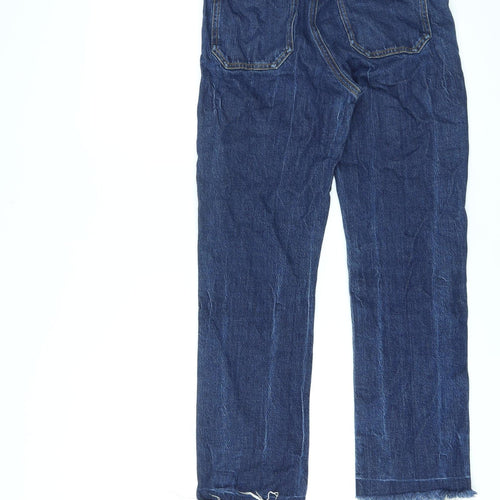 M.i.h Jeans Womens Blue Cotton Straight Jeans Size 26 in L26 in Regular Zip - Raw Hems