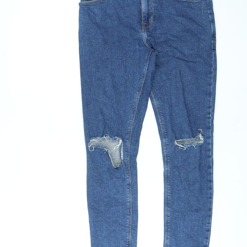 ASOS Womens Blue Cotton Tapered Jeans Size 30 in L32 in Regular Zip