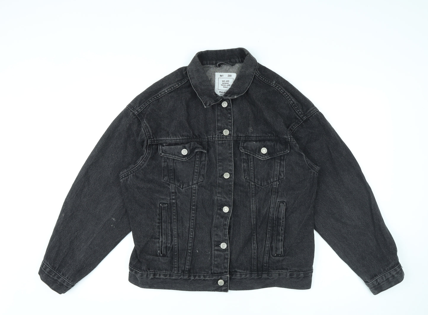 Pull&Bear Womens Black Jacket Size M Button