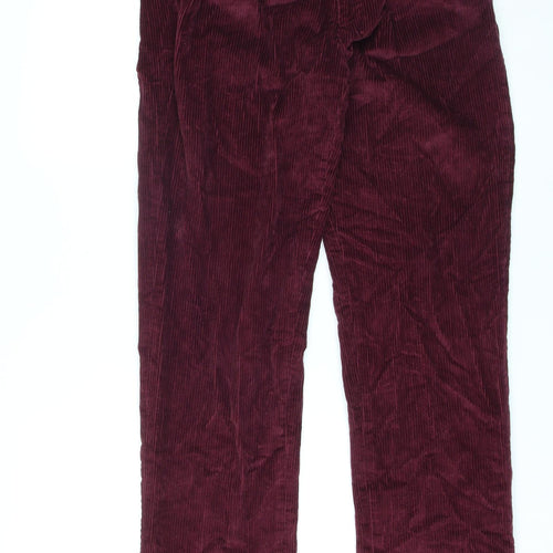 Peter Christian Mens Purple Cotton Trousers Size 34 in L33 in Regular Zip