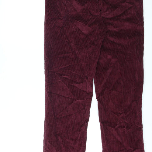 Peter Christian Mens Purple Cotton Trousers Size 34 in L33 in Regular Zip