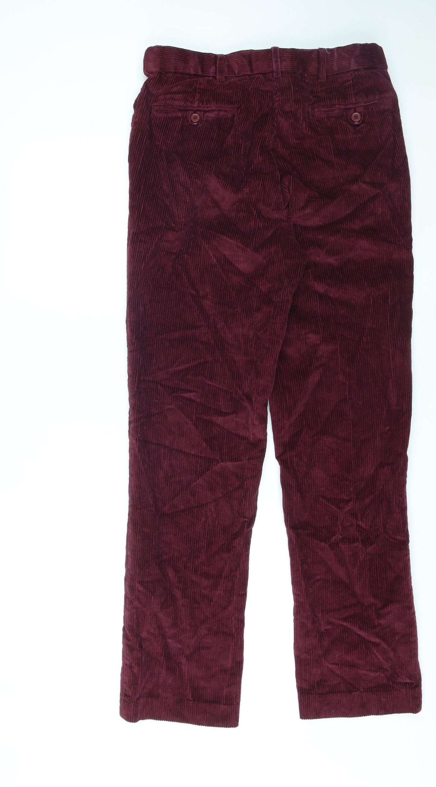 Peter Christian Mens Purple Cotton Trousers Size 34 in L33 in Regular Zip