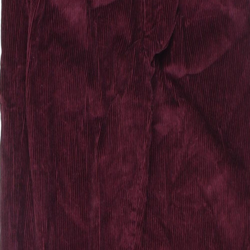 Peter Christian Mens Purple Cotton Trousers Size 34 in L33 in Regular Zip