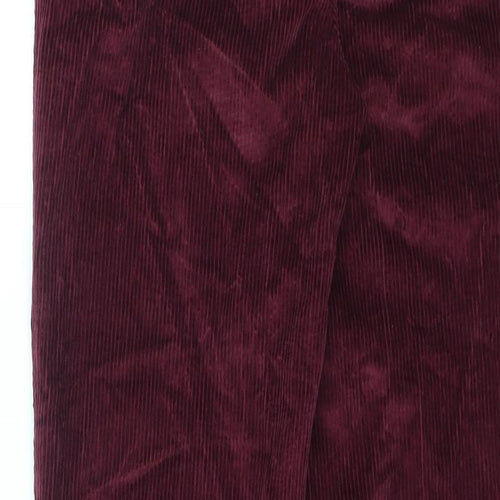 Peter Christian Mens Purple Cotton Trousers Size 34 in L33 in Regular Zip