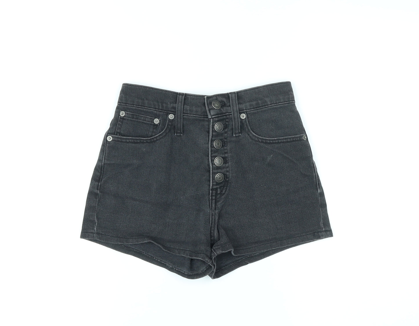 Madewell Womens Black Cotton Boyfriend Shorts Size 26 in L3 in Regular Button