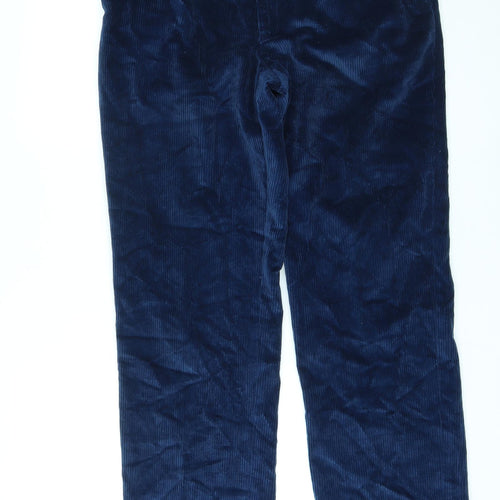 Magee Mens Blue Polyester Trousers Size 36 in L30 in Regular Zip