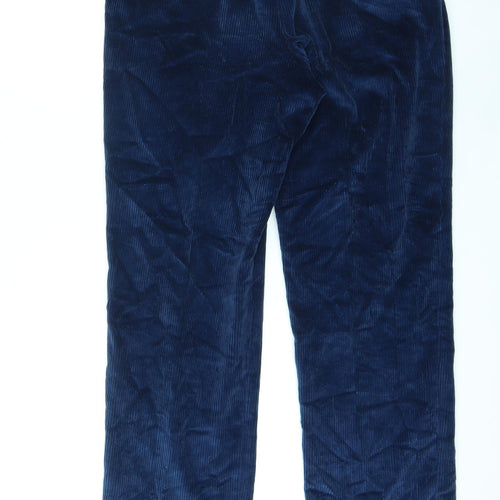 Magee Mens Blue Polyester Trousers Size 36 in L30 in Regular Zip