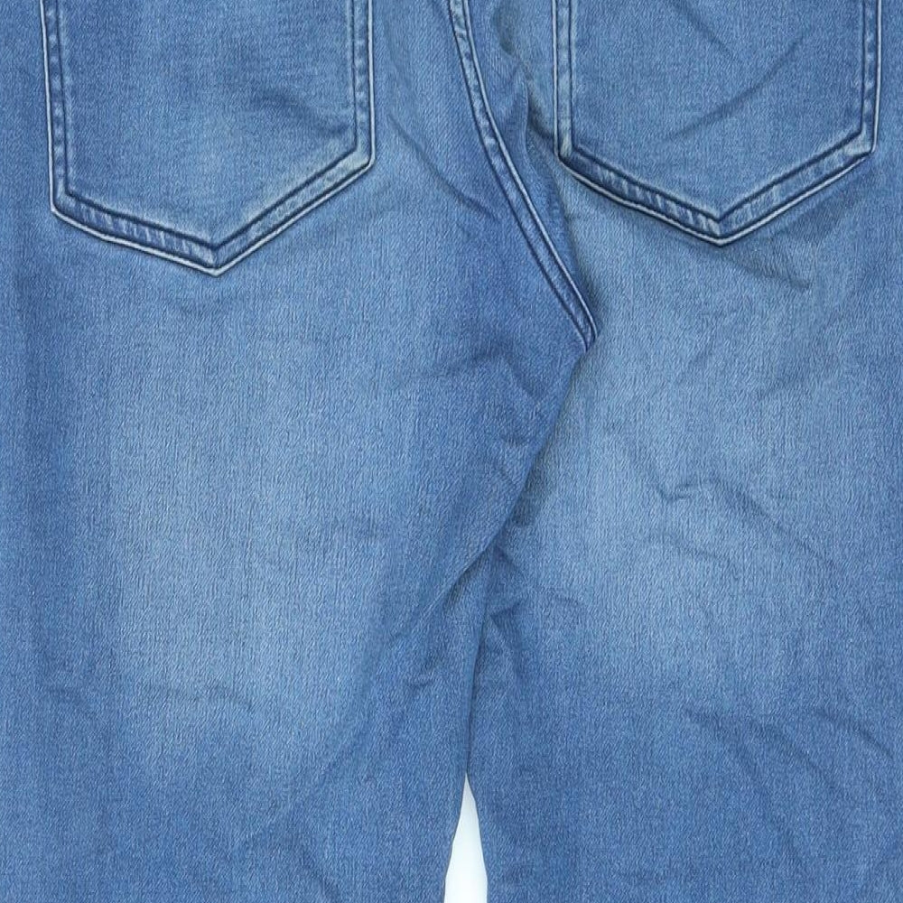 Livergy Womens Blue Cotton Straight Jeans Size 36 in L26 in Slim Zip - Raw Hems