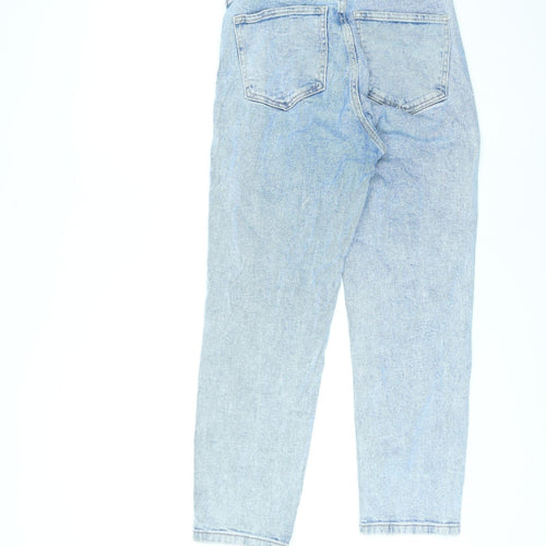 Stradivarius Womens Blue Cotton Straight Jeans Size 10 L24 in Regular Zip