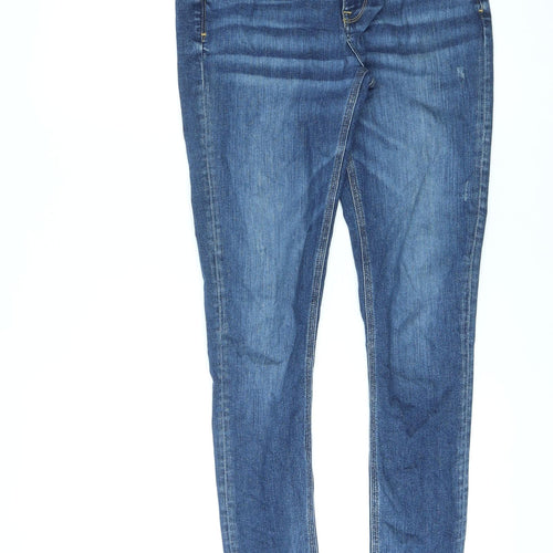 River Island Womens Blue Cotton Skinny Jeans Size 28 in L29 in Regular Zip