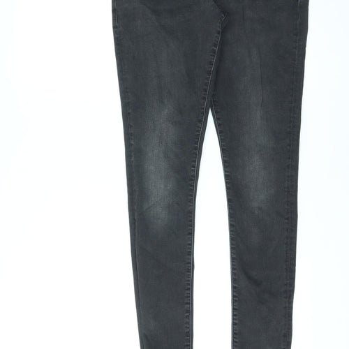 River Island Womens Black Cotton Skinny Jeans Size 32 in L29 in Regular Zip