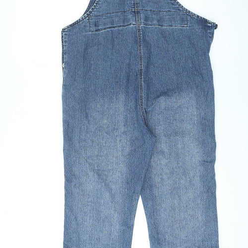 Misswan Womens Blue Cotton Dungaree One-Piece Size M L26 in Button