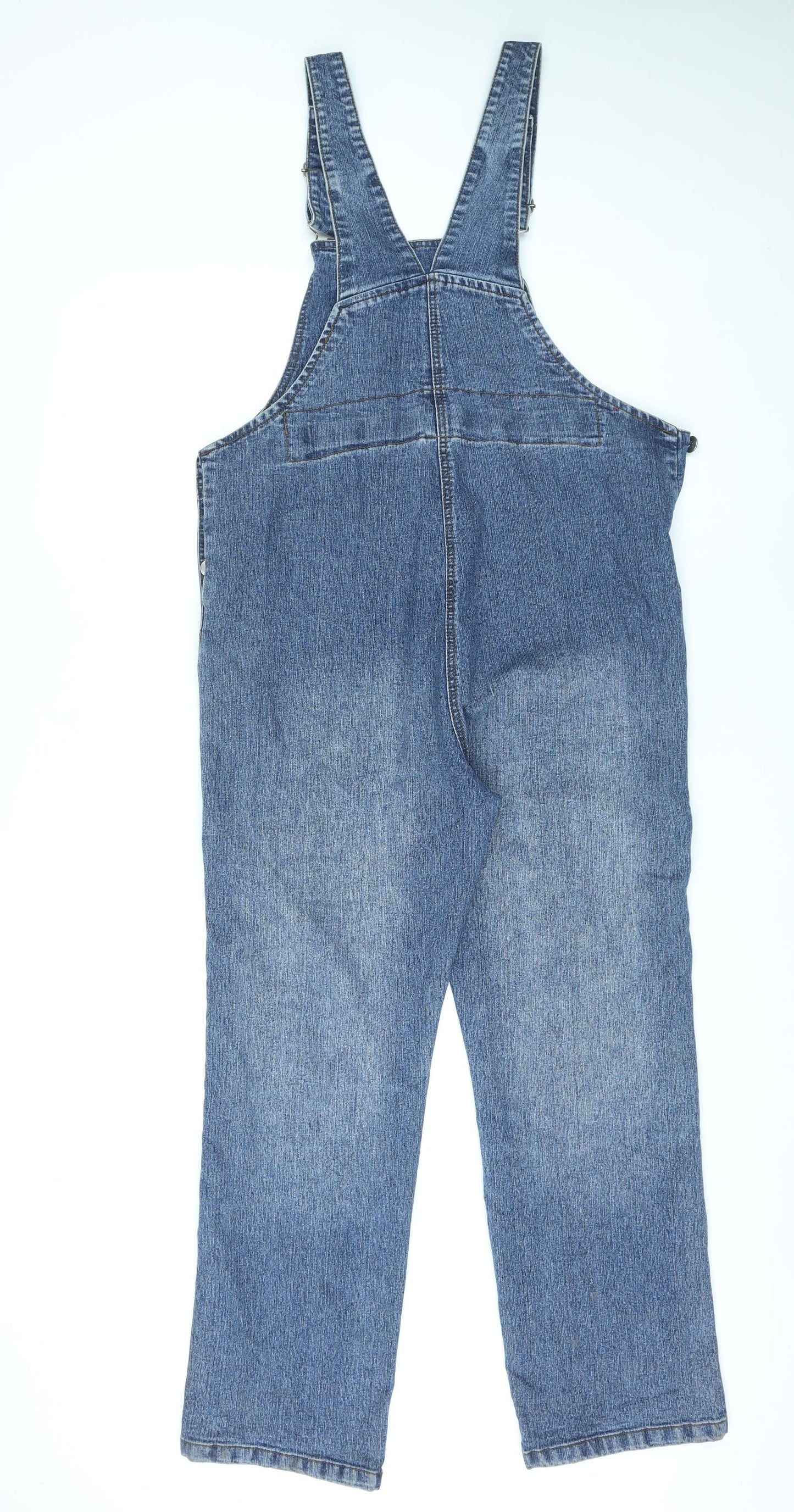 Misswan Womens Blue Cotton Dungaree One-Piece Size M L26 in Button