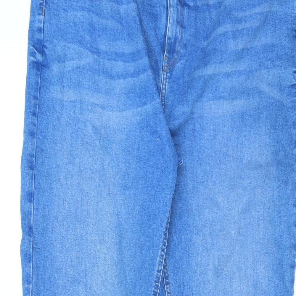 River Island Womens Blue Cotton Flared Jeans Size 18 L32 in Regular Zip