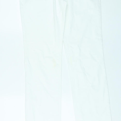 NYDJ Womens White Cotton Straight Jeans Size 6 L31 in Regular Zip