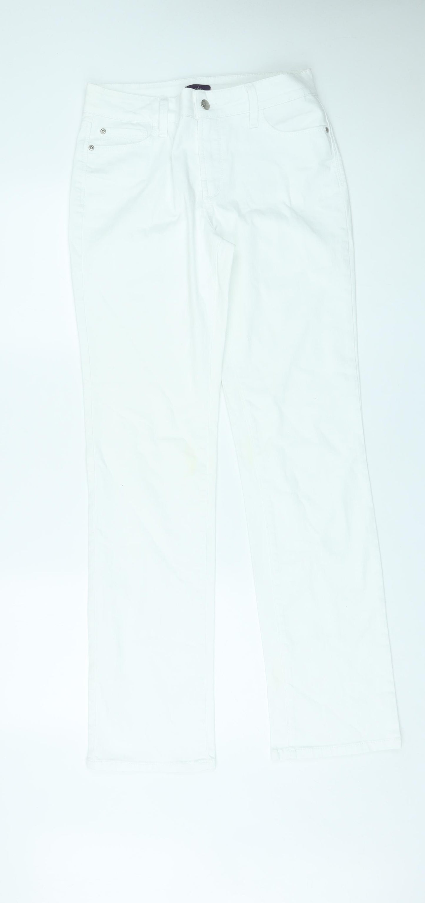 NYDJ Womens White Cotton Straight Jeans Size 6 L31 in Regular Zip