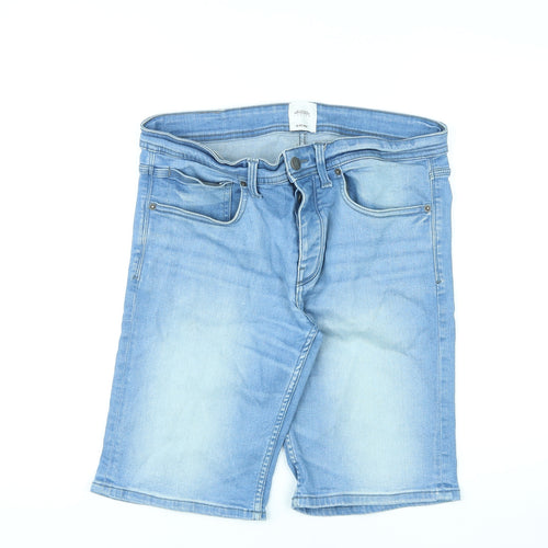 Burton Mens Blue Cotton Bermuda Shorts Size 34 in L10 in Regular Zip
