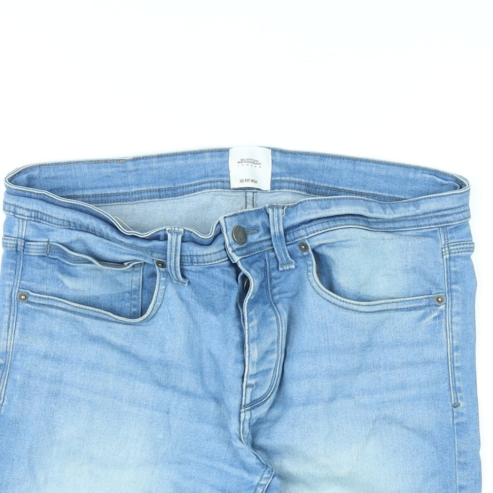 Burton Mens Blue Cotton Bermuda Shorts Size 34 in L10 in Regular Zip