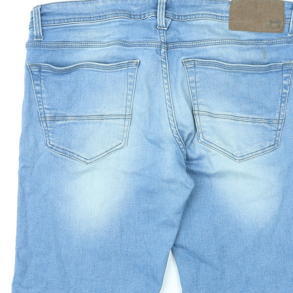 Burton Mens Blue Cotton Bermuda Shorts Size 34 in L10 in Regular Zip