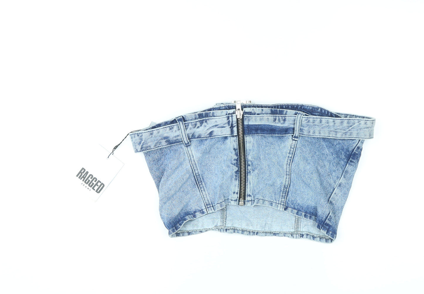 Ragged Jeans Womens Blue Cotton Cropped Tank Size L Off the Shoulder