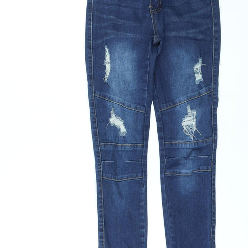 Fashion Nova Womens Blue Cotton Skinny Jeans Size S L28 in Regular Zip