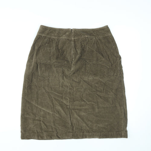 Warehouse Womens Brown Cotton A-Line Skirt Size 14 Zip