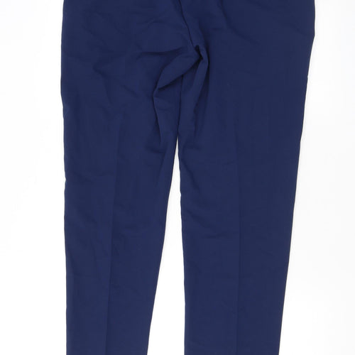 Zara Mens Blue Polyester Dress Pants Trousers Size 44 in L33 in Regular Zip