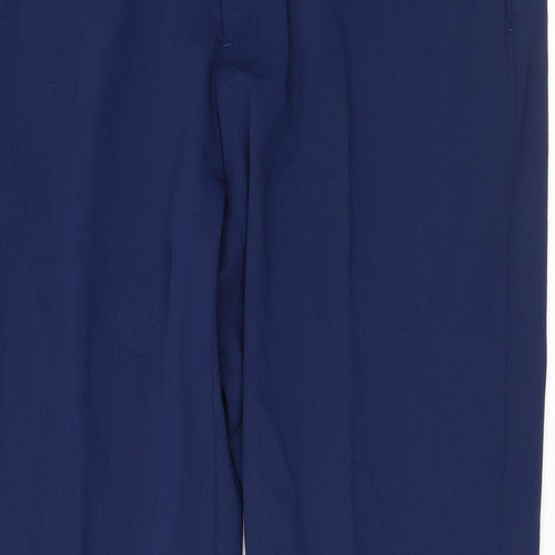 Zara Mens Blue Polyester Dress Pants Trousers Size 44 in L33 in Regular Zip