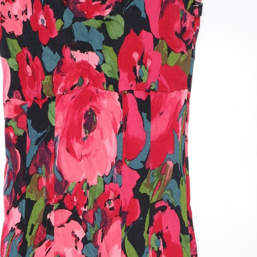 Per Una Womens Pink Floral Viscose Maxi Size 14 V-Neck Pullover