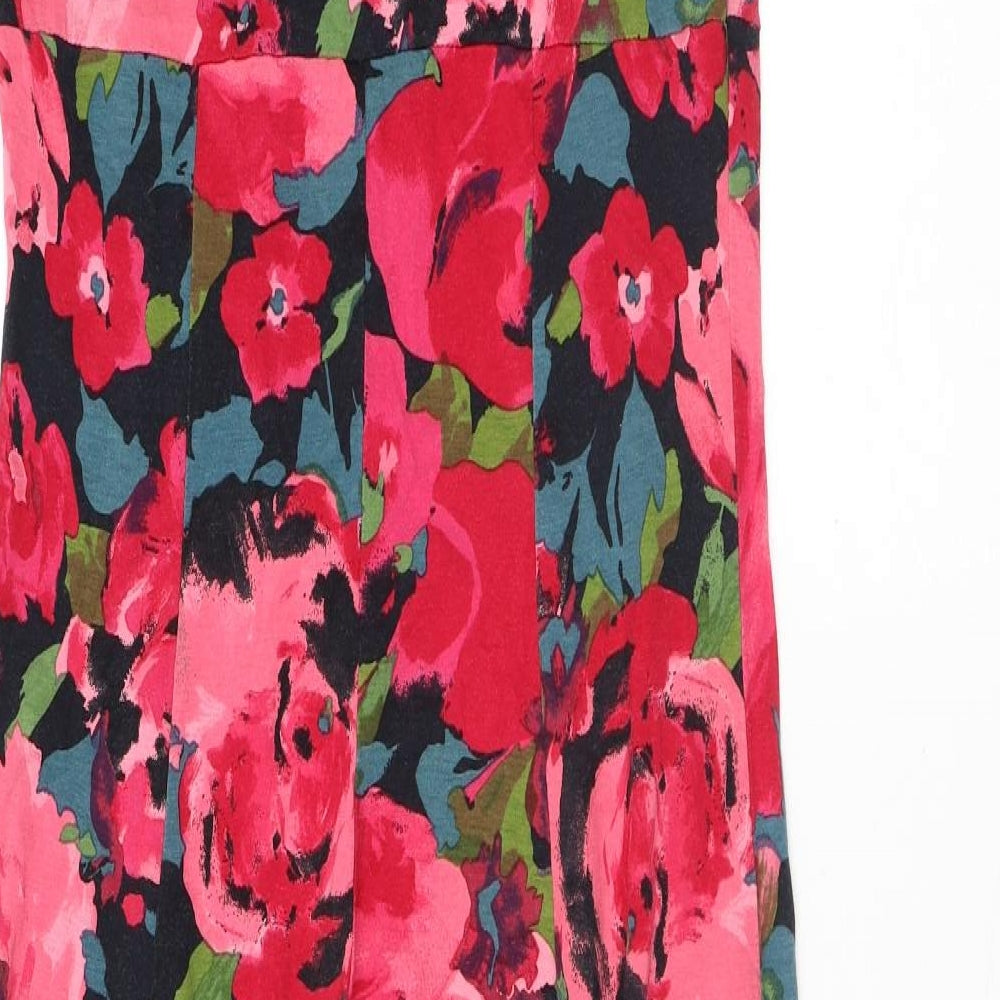 Per Una Womens Pink Floral Viscose Maxi Size 14 V-Neck Pullover