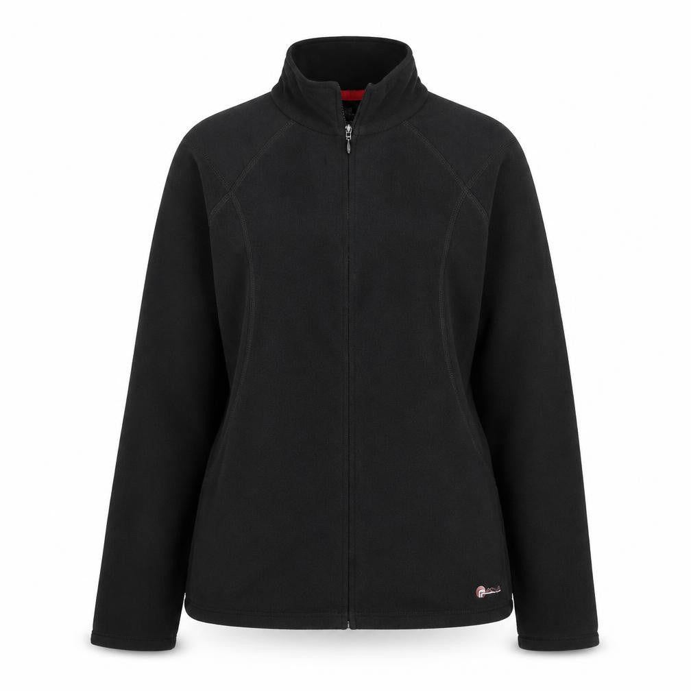 Front view of Marks & Spencer women’s black polyester pullover sweatshirt, size UK 12, zip