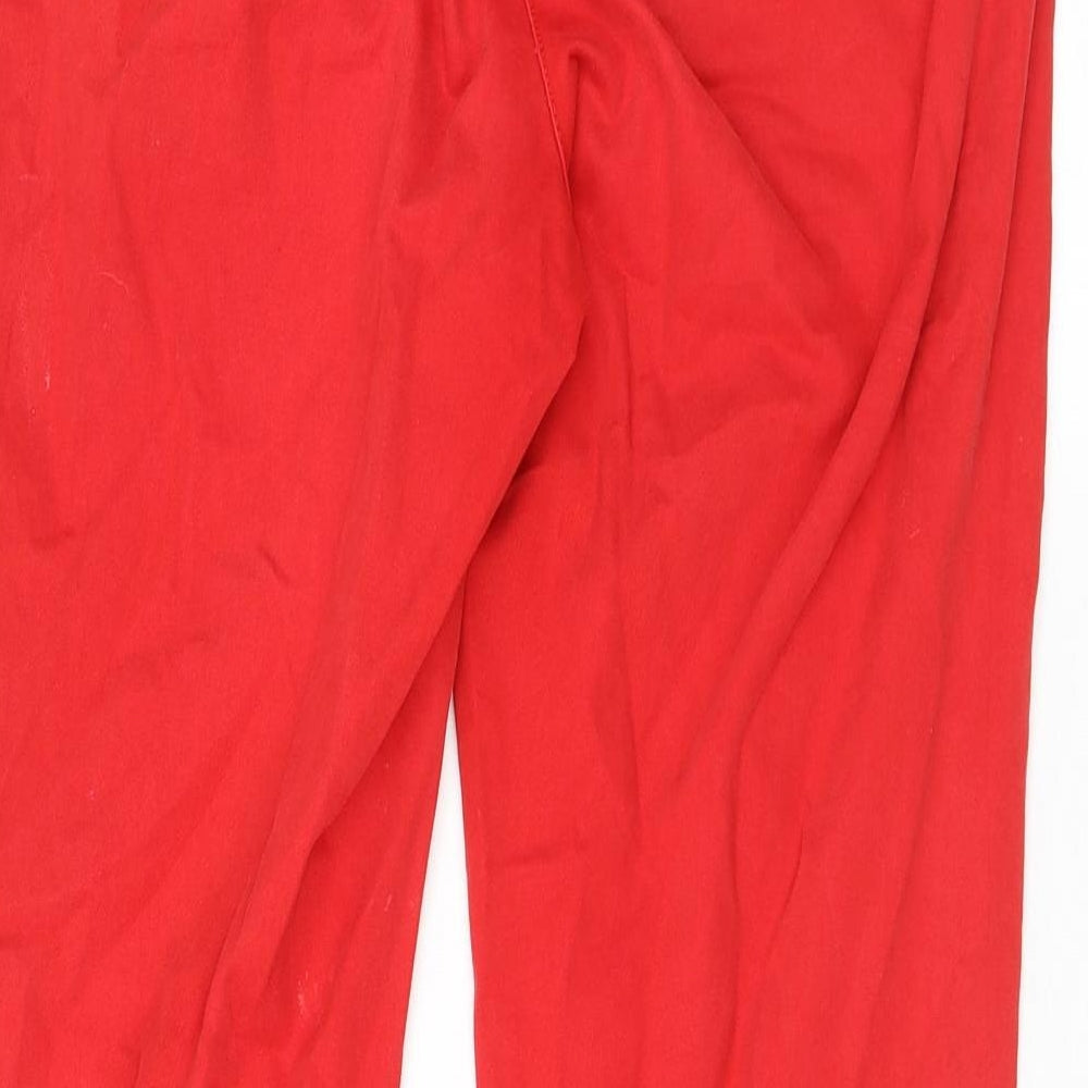 Marks and Spencer Womens Red Cotton Straight Jeans Size 8 L28 in Regular Zip
