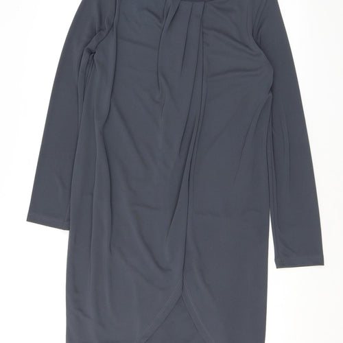 Marks and Spencer Womens Grey Polyester A-Line Size 8 Round Neck Pullover