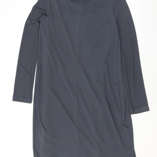 Marks and Spencer Womens Grey Polyester A-Line Size 8 Round Neck Pullover
