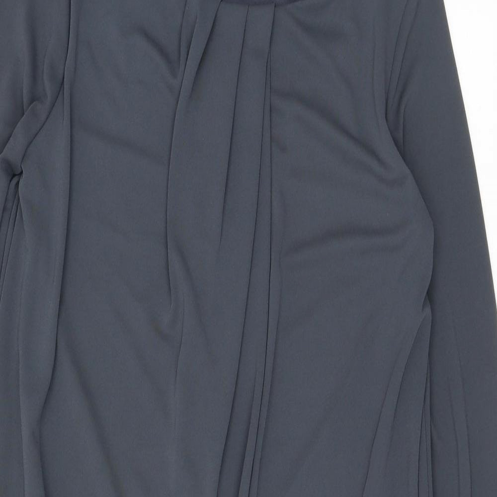 Marks and Spencer Womens Grey Polyester A-Line Size 8 Round Neck Pullover