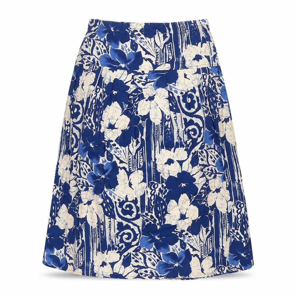 Hamells Womens Blue Geometric Viscose A-Line Skirt Size 10