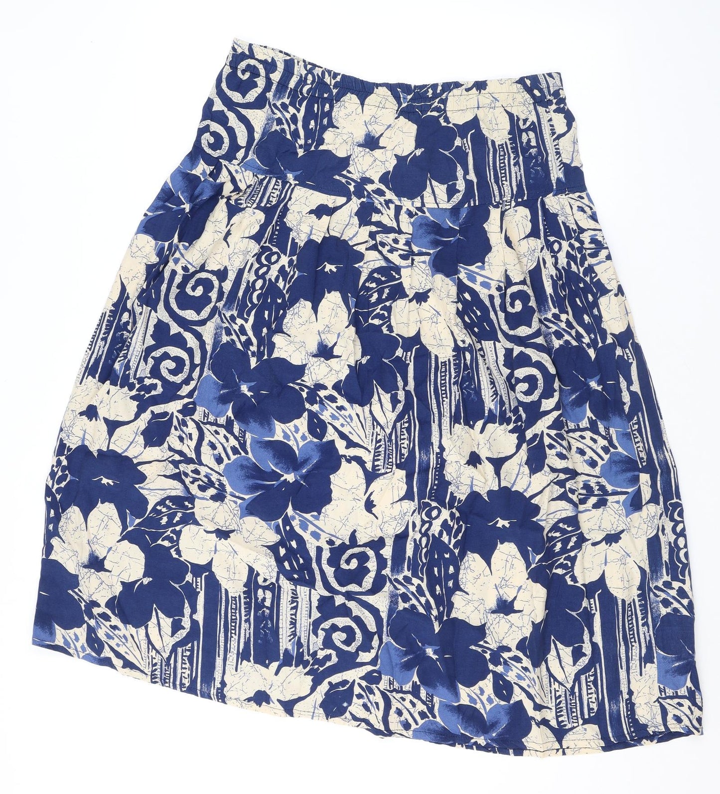 Hamells Womens Blue Geometric Viscose A-Line Skirt Size 10