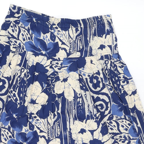 Hamells Womens Blue Geometric Viscose A-Line Skirt Size 10