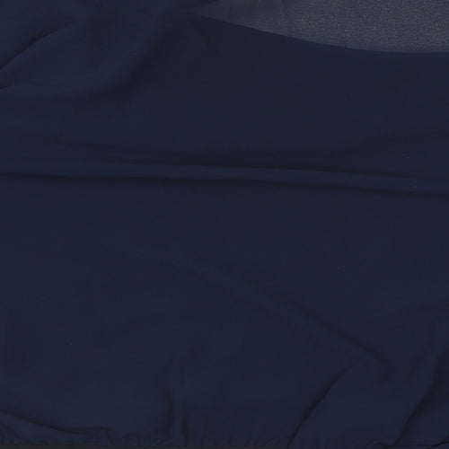 Part Two Womens Blue Polyester Basic Blouse Size 8 Cowl Neck
