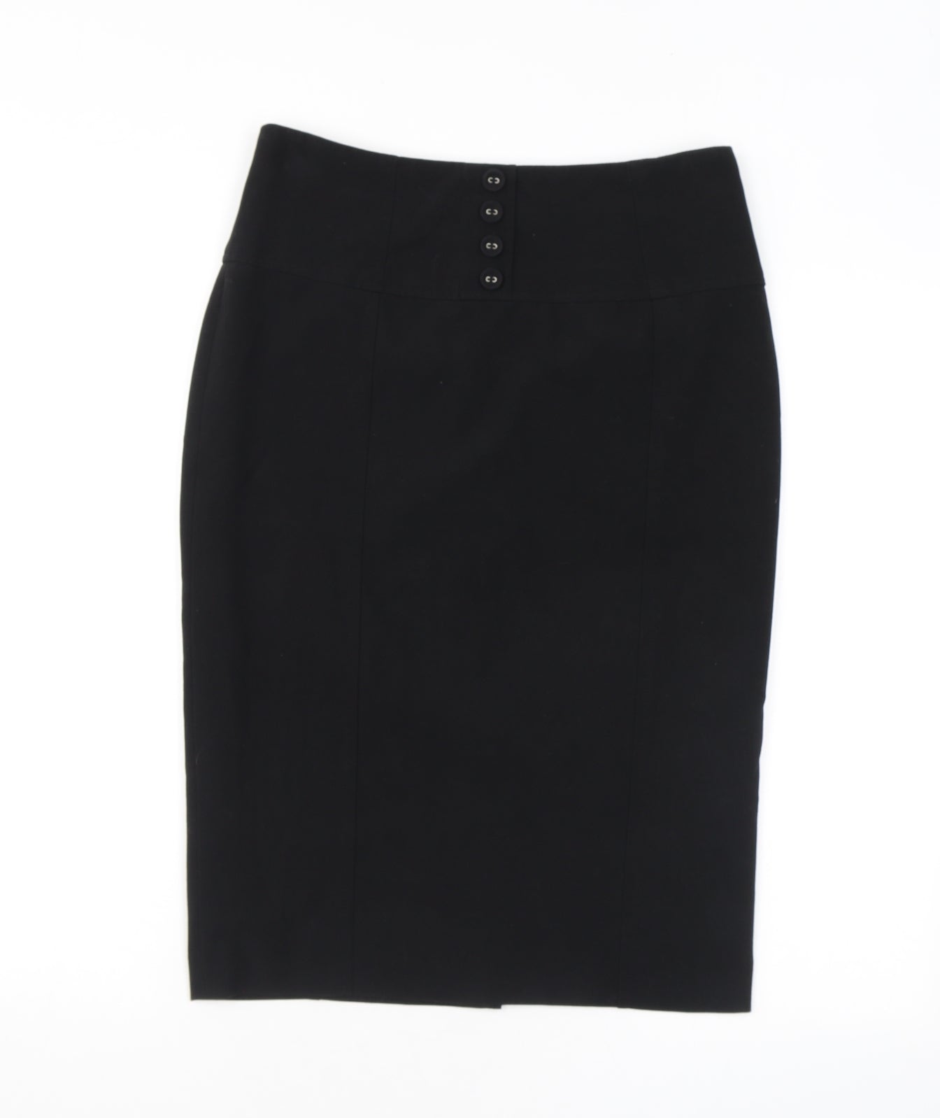Wallis Womens Black Polyester Straight & Pencil Skirt Size 12 Zip