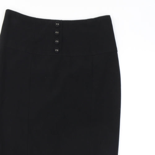 Wallis Womens Black Polyester Straight & Pencil Skirt Size 12 Zip