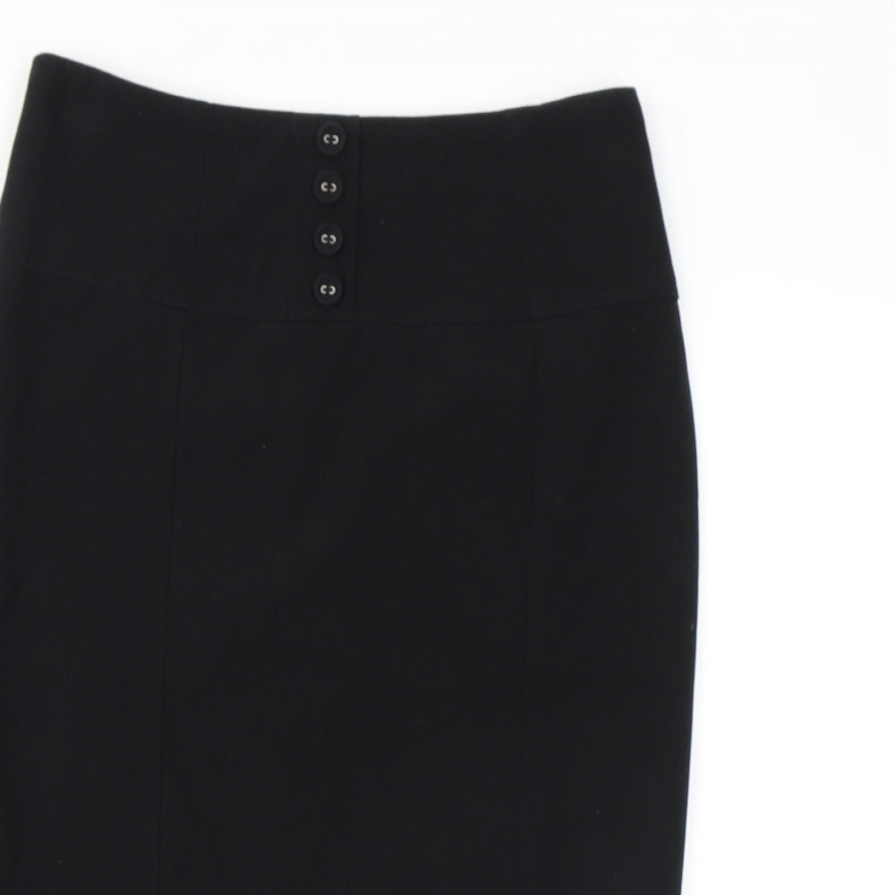 Wallis Womens Black Polyester Straight & Pencil Skirt Size 12 Zip
