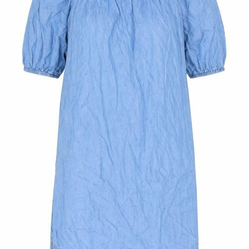 Marks and Spencer Womens Blue Polyester T-Shirt Dress Size 12 Off the Shoulder Pullover