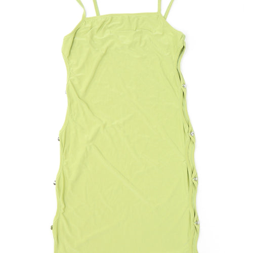 Missy Empire Womens Green Polyester Bodycon Size 8 Square Neck Pullover - Cutout
