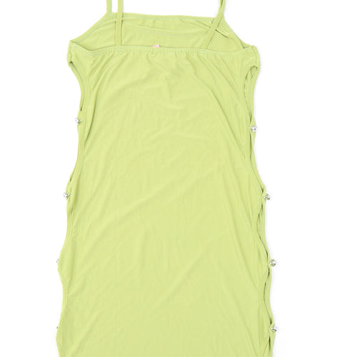 Missy Empire Womens Green Polyester Bodycon Size 8 Square Neck Pullover - Cutout