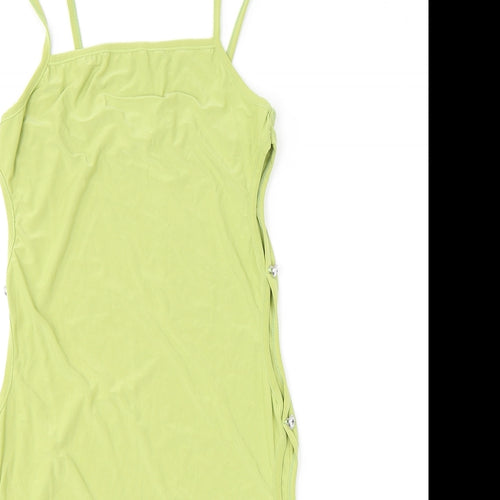Missy Empire Womens Green Polyester Bodycon Size 8 Square Neck Pullover - Cutout